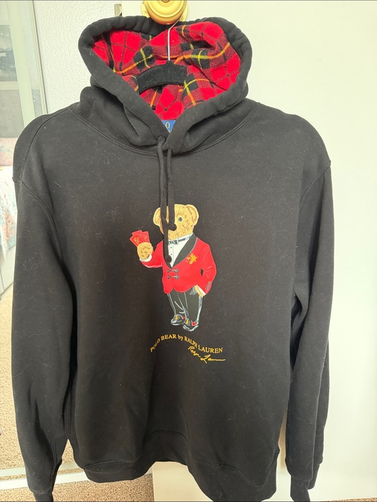 Ralph Lauren Other - Men’s Polo Ralph Lauren Black Hoodie with Red Polo Bear size M like new 🔥